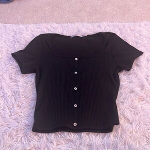 Black Tight Fitted Crop Top